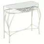 Tavolino Laterale in Stile Francese in Metallo 82x39x76 cm Bianco