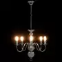 Lampadario Argento 5 Lampadine Attacco E14