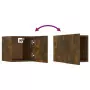 Armadietti TV a Parete 8 pz Rovere Fumo 30,5x30x30 cm