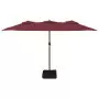 Ombrellone a Doppia Testa con LED Rosso Bordeaux 449x245 cm