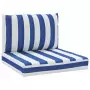 Cuscini per Pallet 2 pz Strisce Blu e Bianche Tessuto Oxford