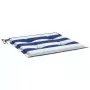 Cuscini Sedia Giardino 2pz Righe Bianche Blu 50x50x3 cm Tessuto