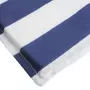 Cuscino per Lettino Righe Bianche e Blu 180x60x3 Tessuto Oxford