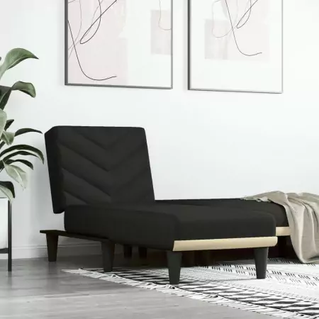 Chaise Longue in Tessuto Nero