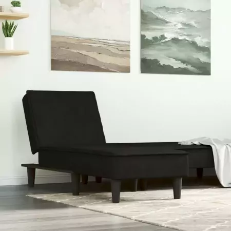 Chaise Longue in Velluto Nero