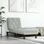 Chaise Longue in Velluto Grigio Chiaro