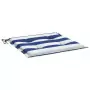 Cuscini Sedia Giardino 6pz Righe Bianche Blu 40x40x3 cm Tessuto