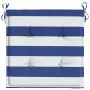 Cuscini Sedia Giardino 6pz Righe Bianche Blu 40x40x3 cm Tessuto