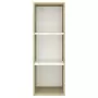 Armadietto per TV Bianco e Rovere Sonoma 37x37x107cm Truciolato