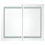 Armadietto Bagno con Specchio e LED Grigio Lucido 80x12x68 cm