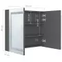 Armadietto Bagno con Specchio e LED Grigio Lucido 80x12x68 cm