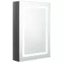 Armadietto Bagno con Specchio e LED Grigio Lucido 50x13x70 cm