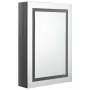 Armadietto Bagno con Specchio e LED Grigio Lucido 50x13x70 cm