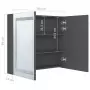 Armadietto Bagno con Specchio e LED Grigio 80x12x68 cm