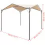 Gazebo Padiglione Tenda Tettoia 4x4 m in Acciaio Beige