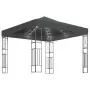 Gazebo con Stringa di Luci LED 3x3 m in Tessuto Antracite