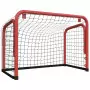 Porta Hockey Rete Rossa e Nera 68x32x47 cm Acciaio e Poliestere