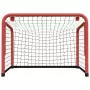 Porta Hockey Rete Rossa e Nera 68x32x47 cm Acciaio e Poliestere