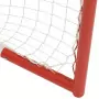 Porta Hockey Rete Rossa Bianca 153x60x118cm Acciaio Poliestere