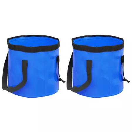 Secchi Pieghevoli 2 pz Blu 20 L in PVC