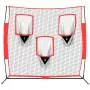 Rete Baseball Portatile Nera e Rossa 183x105x183 cm Poliestere