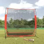 Rete Baseball Portatile Nera e Rossa 215x107x216 cm Poliestere