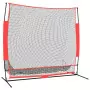 Rete Baseball Portatile Nera e Rossa 215x107x216 cm Poliestere