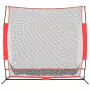 Rete Baseball Portatile Nera e Rossa 215x107x216 cm Poliestere