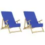 Asciugamani da Spiaggia 2pz Blu Reale 60x135 cm Tessuto 400 GSM