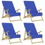 Asciugamani da Spiaggia 4pz Blu Reale 60x135 cm Tessuto 400 GSM