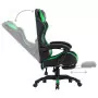 Sedia da Gaming con Poggiapiedi Verde e Nera in Similpelle