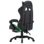 Sedia da Gaming con Poggiapiedi Verde e Nera in Similpelle