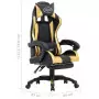 Sedia da Gaming con Poggiapiedi Oro e Nera in Similpelle