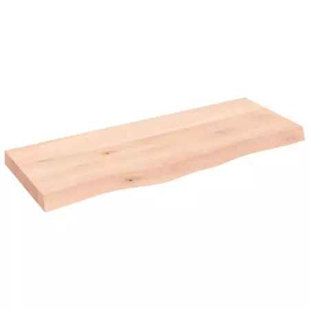 Ripiano a Parete 100x40x6 cm Legno Massello Rovere Non Trattato