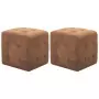 Pouf 2 pz Marrone 30x30x30 cm in Similpelle Scamosciata