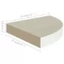 Mensole Angolari 4pz Rovere e Bianco 35x35x3,8 cm in MDF