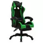 Sedia da Gaming con Luci a LED RGB Verde e Nera in Similpelle