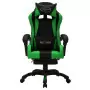 Sedia da Gaming con Luci a LED RGB Verde e Nera in Similpelle