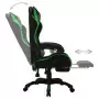 Sedia da Gaming con Luci a LED RGB Verde e Nera in Similpelle