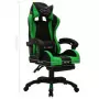 Sedia da Gaming con Luci a LED RGB Verde e Nera in Similpelle