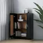 Libreria Nera 82,5x30,5x115 cm in Truciolato