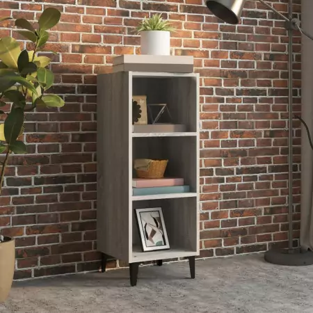 Credenza Grigio Sonoma 34,5x32,5x90 cm in Legno Multistrato