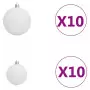 Set Albero Natale Artificiale con LED e Palline Bianco 240 cm