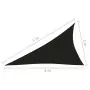 Parasole a Vela Oxford Triangolare 3x4x5 m Nero