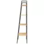 Scaffale Autoportante 4 Ripiani Marrone Chiaro Nero 56x35x140cm