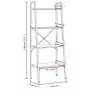 Scaffale Autoportante 4 Ripiani Marrone Chiaro Nero 56x35x140cm