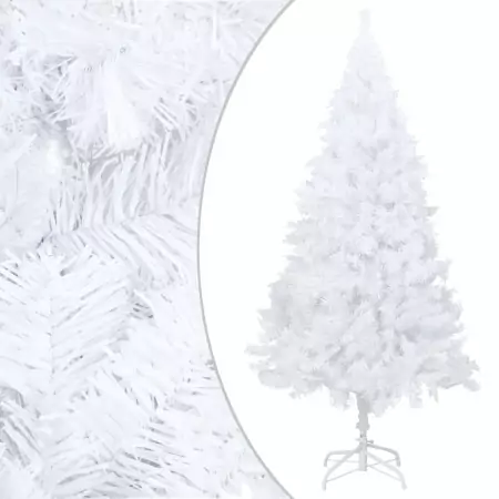 Albero di Natale Artificiale con Rami Folti Bianco 210 cm PVC