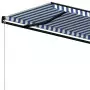 Tenda da Sole Retrattile Manuale 600x350 cm Blu e Bianca