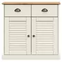 Credenza Cassetti VIGO Bianco 78x40x75 cm Legno Massello Pino