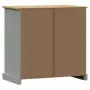 Credenza Cassetti VIGO Grigia 78x40x75 cm Legno Massello Pino